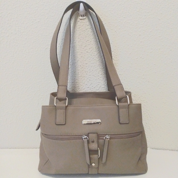 Rosetti Faux Leather Double Handle Zip Snap Shoulder Bag - Picture 1 of 12